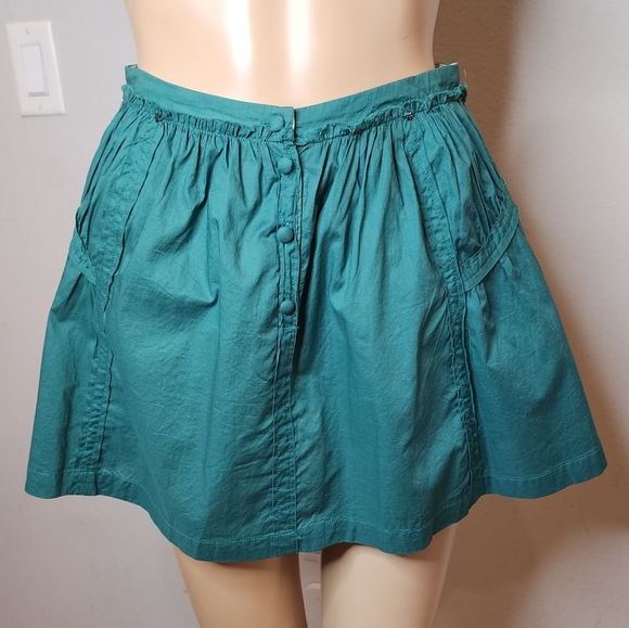 NWT Bill Tornade Green Cotton Micro Mini Skirt Vintage Size 8 y2k 90s - Picture 1 of 16